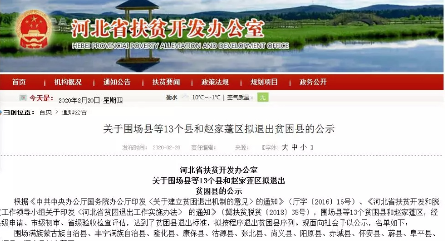 河北省貧困縣名單